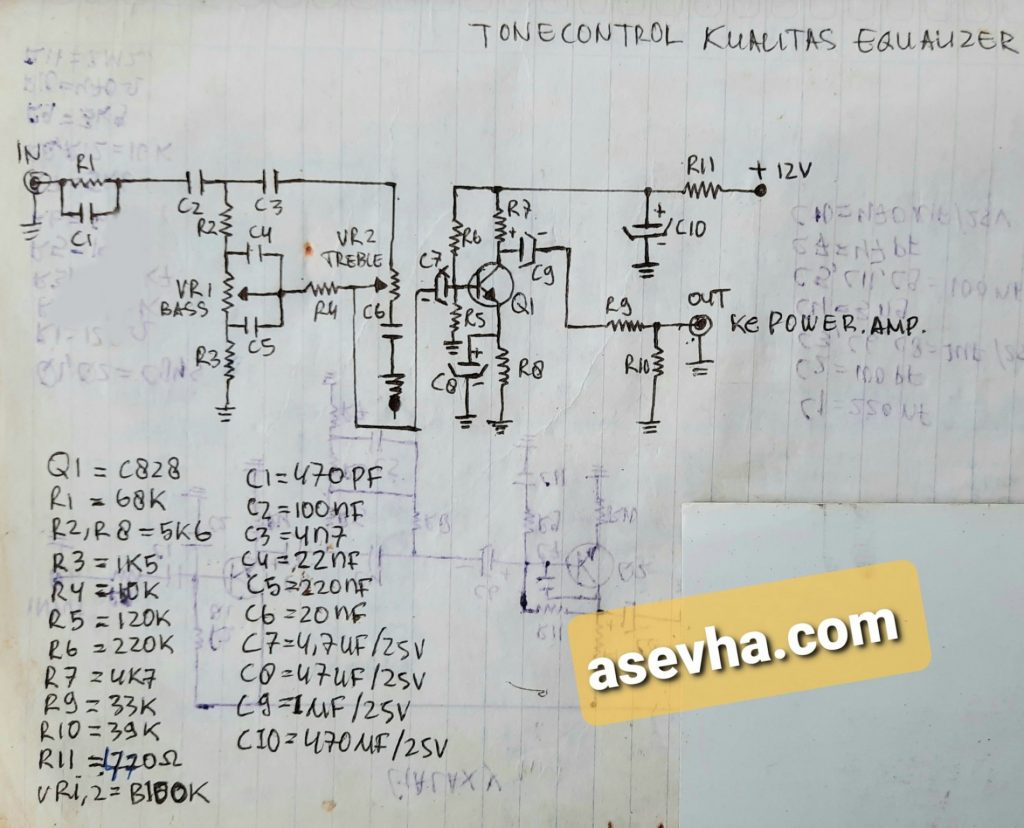 Skema Tone Control 1 Transistor Kualitas Equalizer