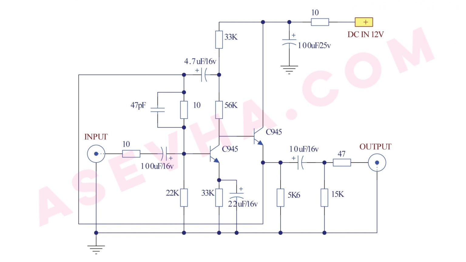 Skema Audio Mixer Sederhana dengan 2 Transistor Tutorial, Desain & Hoby