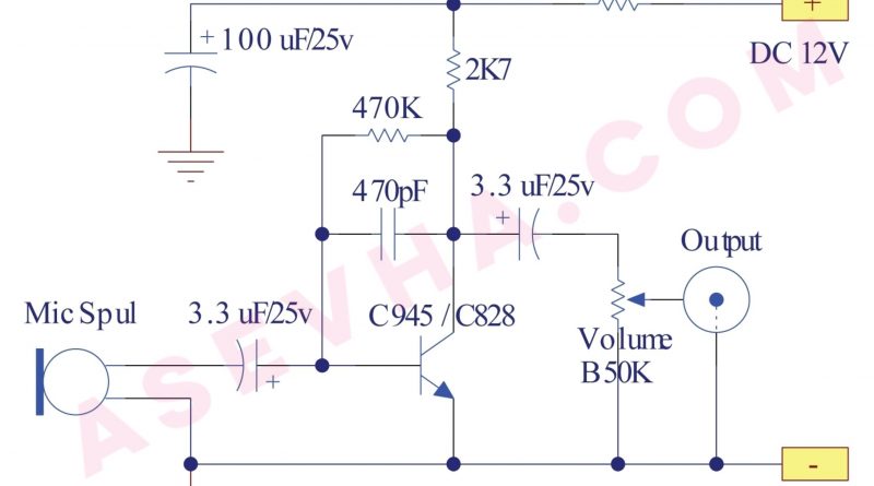 Pre-Amp Mic Dynamic (Mic Spul) 1 Transistor
