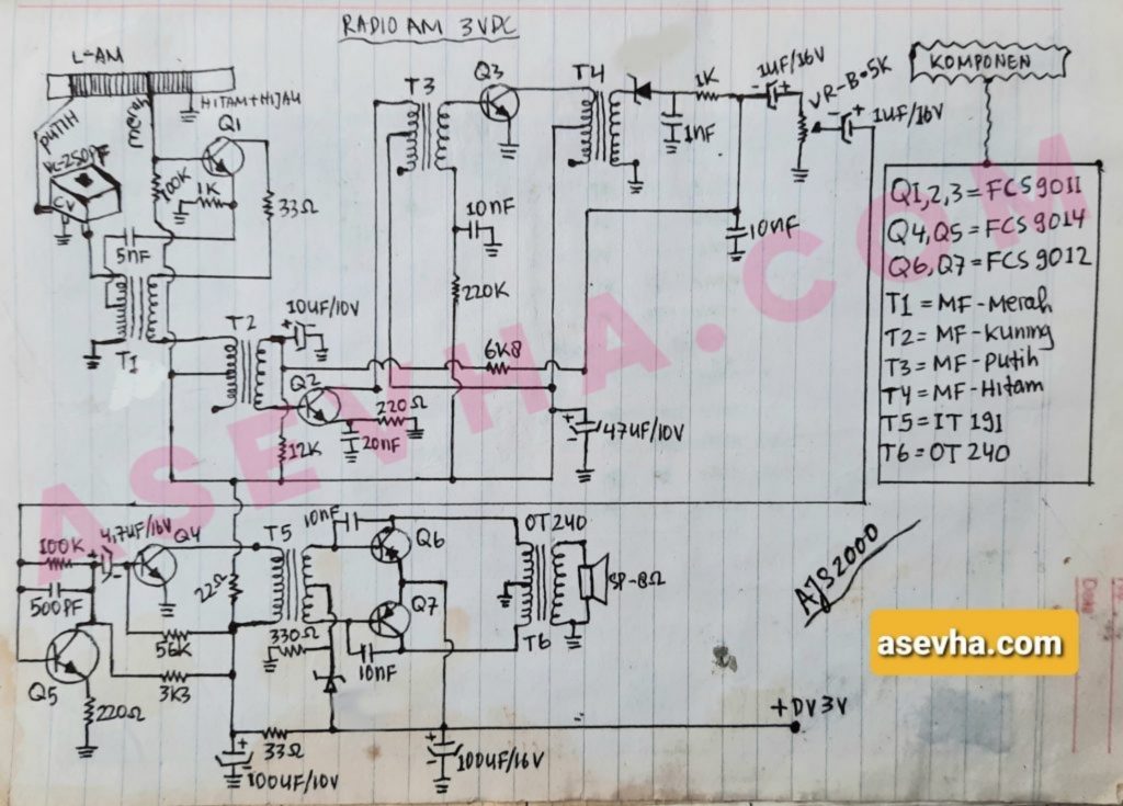 Radio AM 7 Transistor 3 Volt