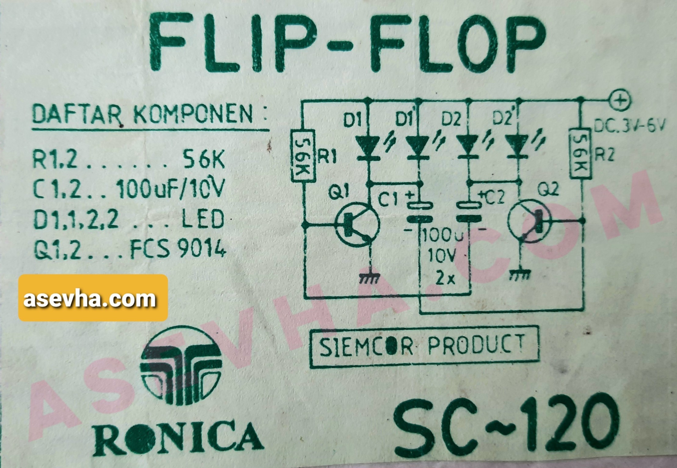 Skema Lampu Flip-flop by Ronica SC-120