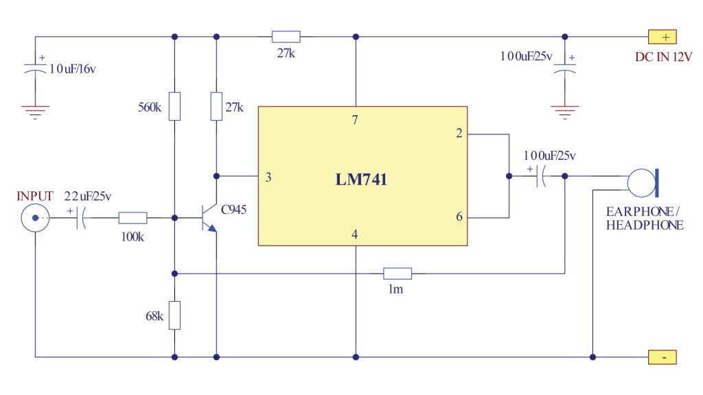 Skema Amplifier untuk Headphone / Earphone